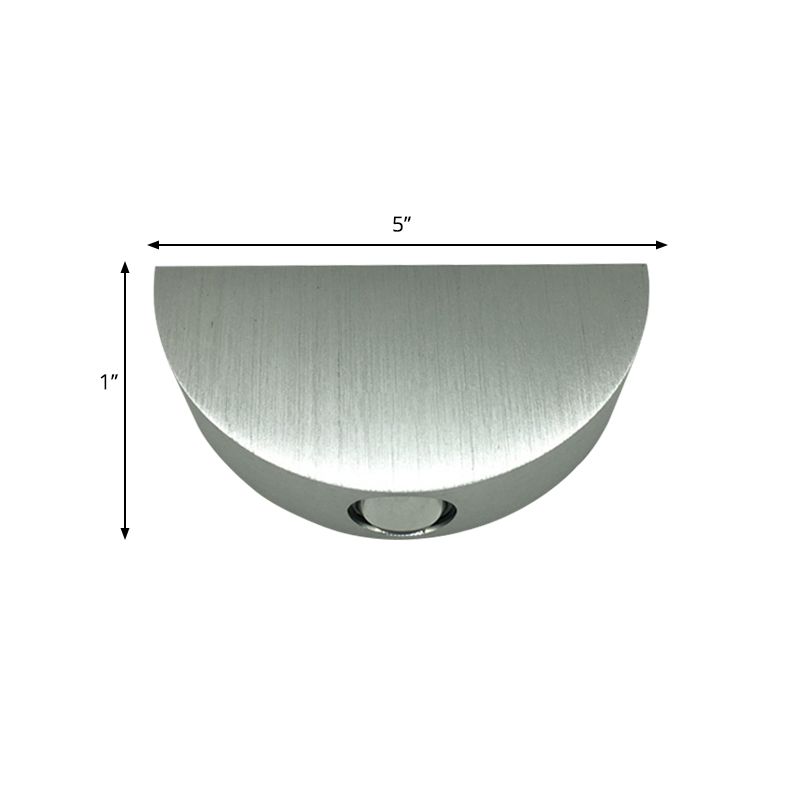 Zilveren halfcirkel wandlichtkit Minimalistische aluminium LED SCONCE-verlichting in blauw/rood/multi-gekleurd licht