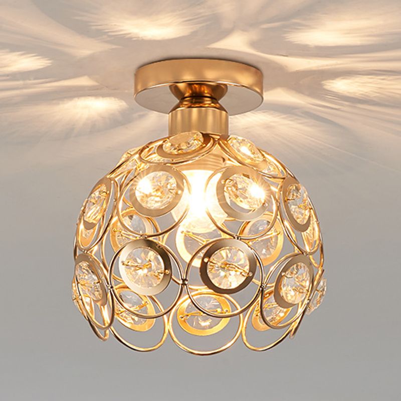 Nordic Crystal Ceiling Light Simple Flush Mount Light Fixture for Bedroom