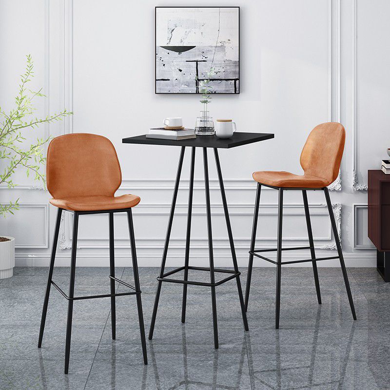 Modern Bar Table Square Metal Dining Table - 23.6" W x 23.6" L x 41.3" H