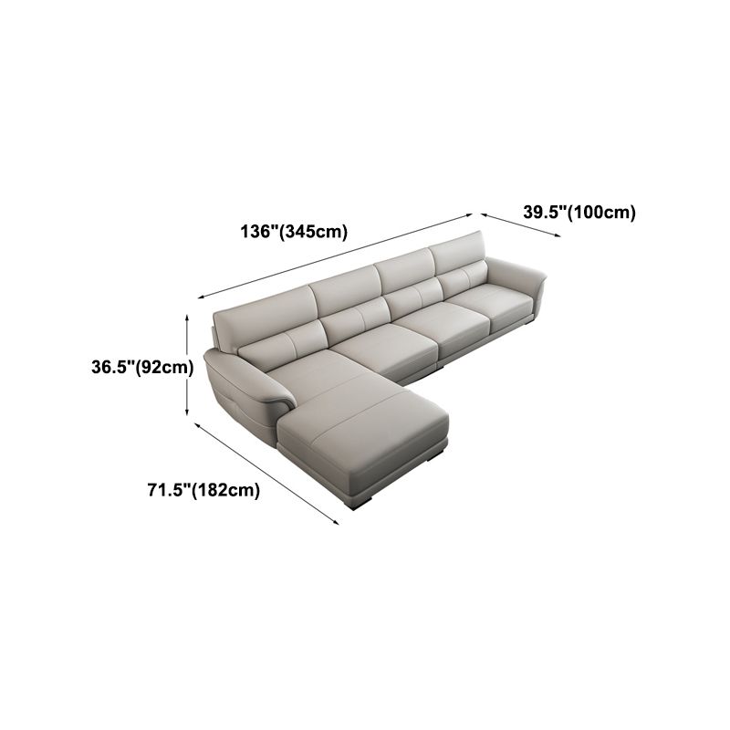Nordic Style Leather Upholstery Sofa Bed with Inverted Armrest Cushioning