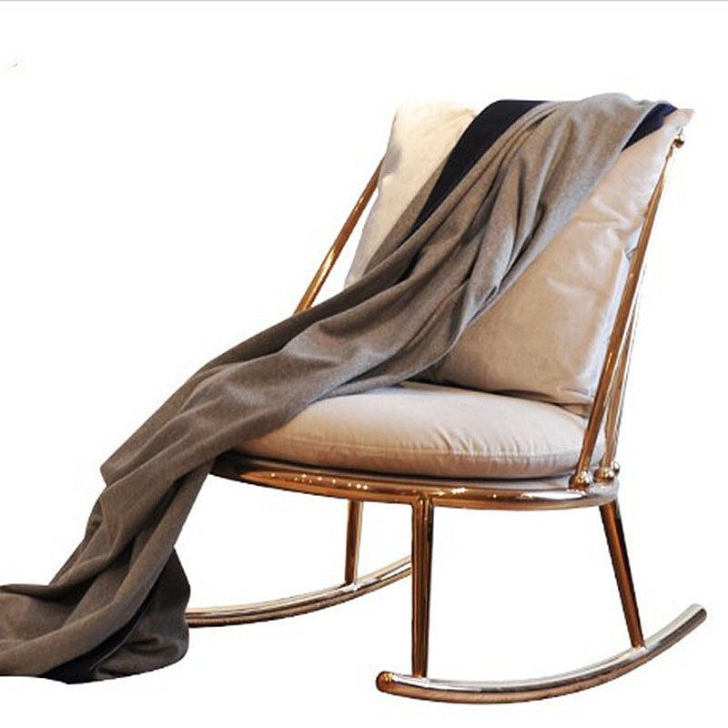 Glam Style Sofa Rocking Chair Mother Feeding Rocking Chair with Ottoman