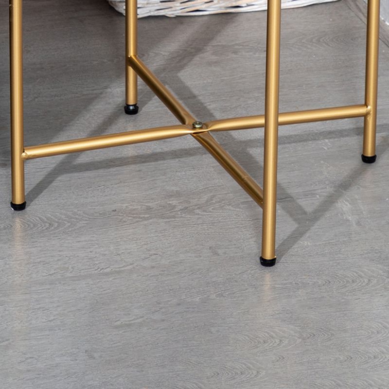 Modern Cross Legs Corner Table Round Tray Top Side End Table