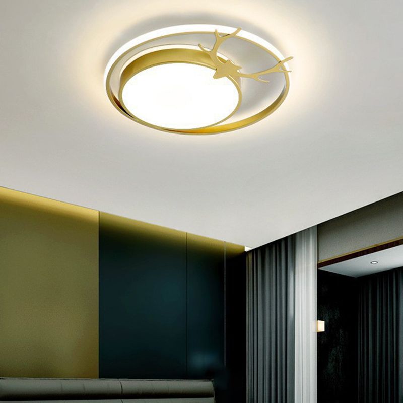 Antlers Ceiling Light LED Ceiling Mount Light with Acrylic Shade for Bedroom