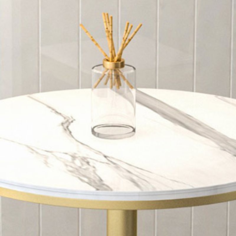 Modern Round Bar Table Set 1/3 Pcs Stone Top Bar Table and Metal Stools