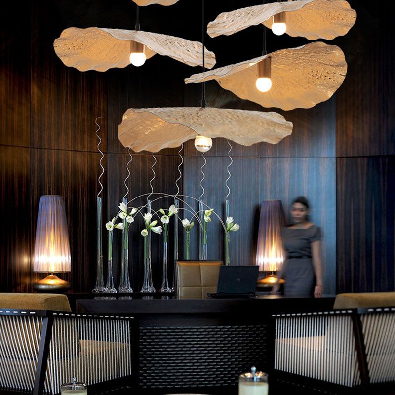 Metall Lotus Blatt Anhänger Licht Küchenstudienraum 1 Licht modernes hängendes Licht in Gold
