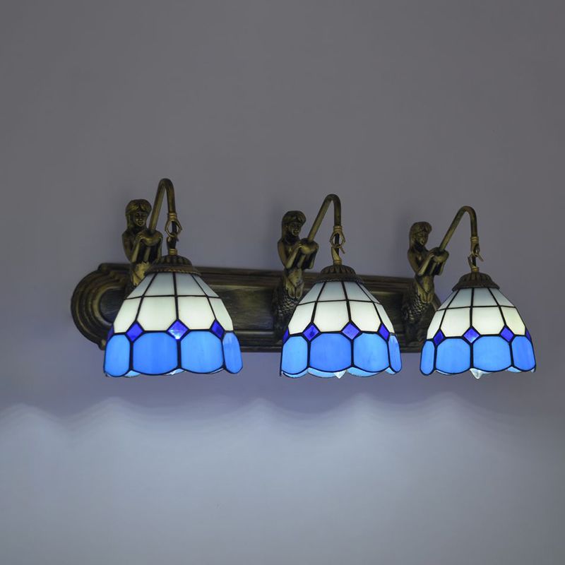 Tiffany Glass Vanity Light Colorful Wall Light Sconce for Washroom