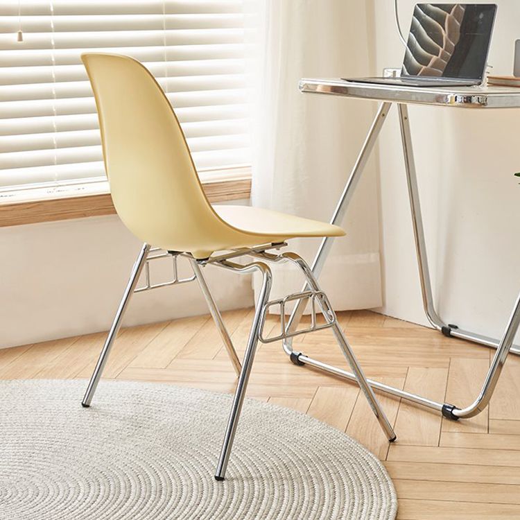 Modern Design Armless Solid Back Chair Plastic Stacking Side Chairs