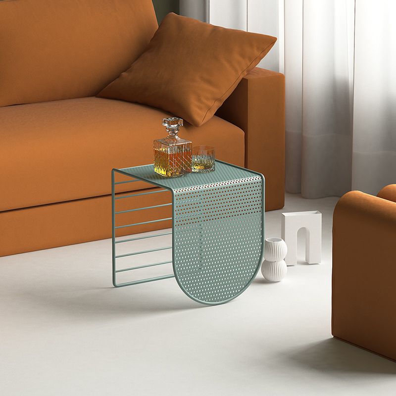 Mid-Century Modern Rectangle Coffee Table with Iron Base Coffee Cocktail Table