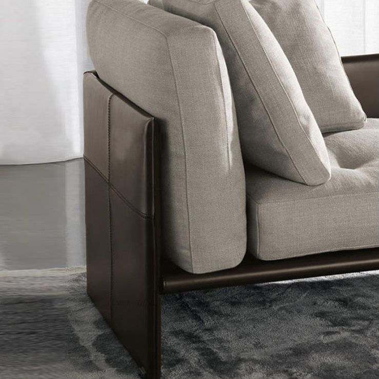 Living Room Chaise Square Arms Modern Chaise Lounge with Upholster