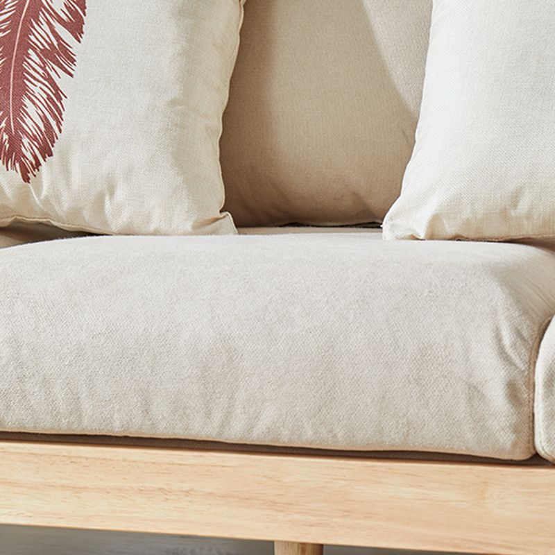 Wool 3-seater Sofa with Pillow Back Cushions and Pillow Top Arm
