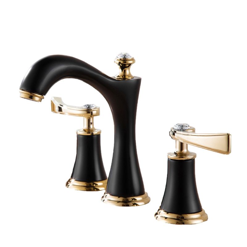 Modern Vessel Faucet Brass 2 Handles Low Arc Vessel Faucet for Home