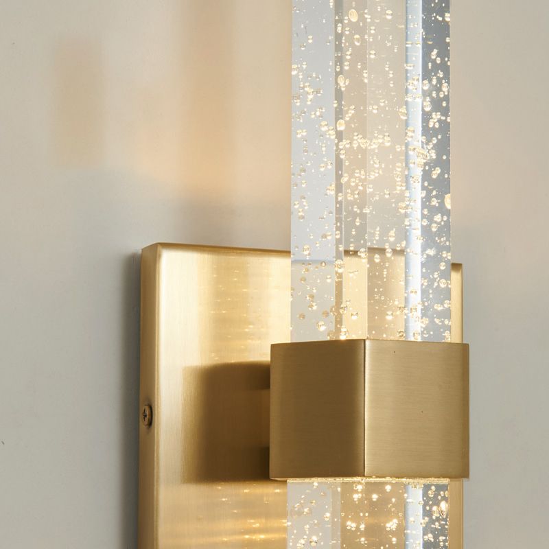 Lineare 2 Leichter Wandleuchten moderner Kristallwandmontageleuchte in Gold