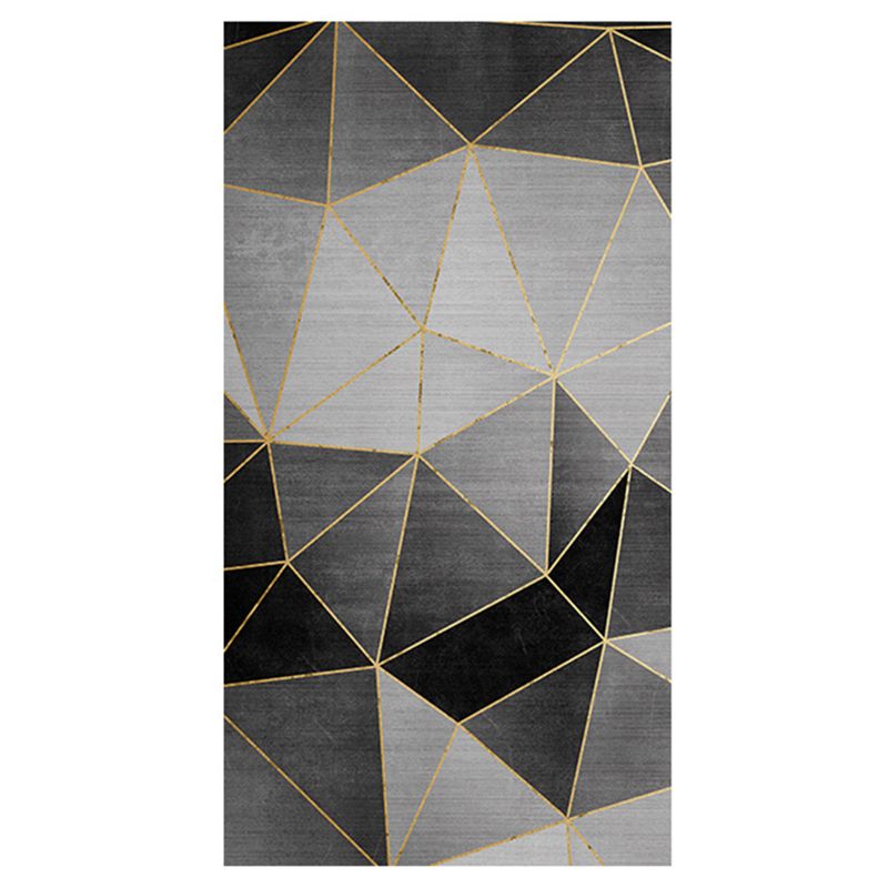 Aesthetic Triangle Design Indoor Rug Simple Contemporary Rectangle Rug Polyester Anti-Slip Backing Carpet for Home Decoration