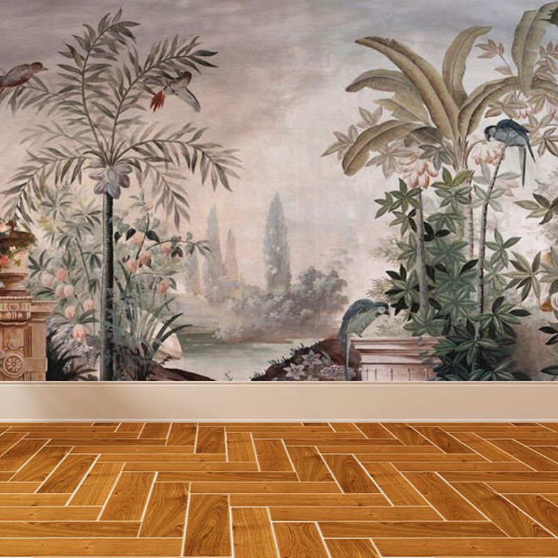 Water Resistant Botanical Mural Decal Tropical Non-Woven Wall Decor, Custom Printed