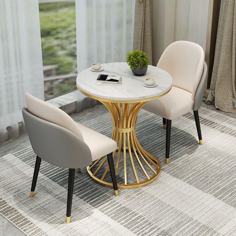 Style Glam 1/2/3/5 Pièces Table Ensemble Gold Base and Stone Top Kitchen Set pour salle à manger