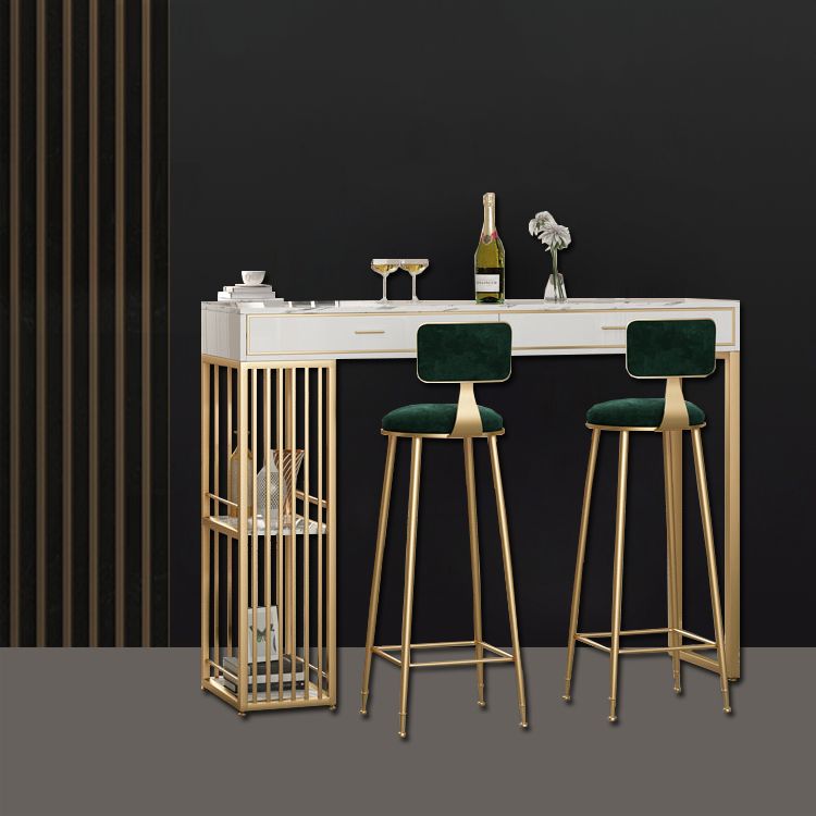 Modern 1/2/3 Pieces Counter Height Set Rectangle Indoor Pub Dining Set with Storage