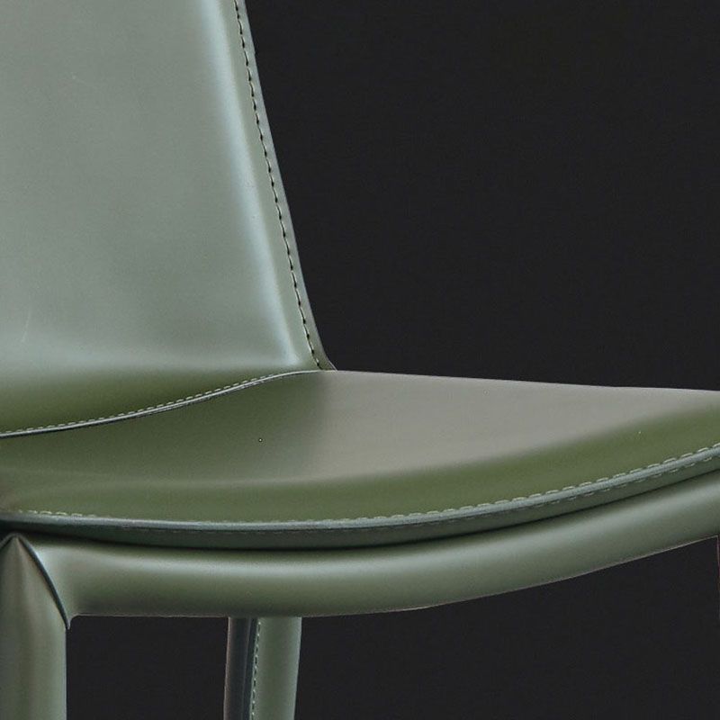 Chaise de salle à manger en cuir contemporaine, chaises de salle à manger en métal sans bras pour usage au restaurant