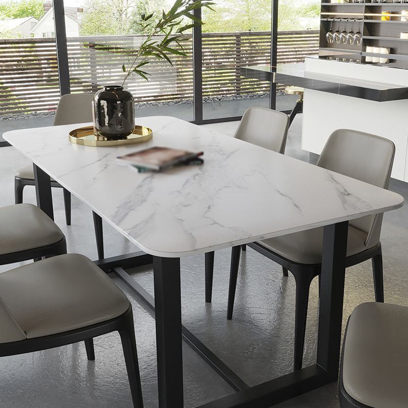 Modern Stone Dining Table Rectangle Dining Table for Kitchen