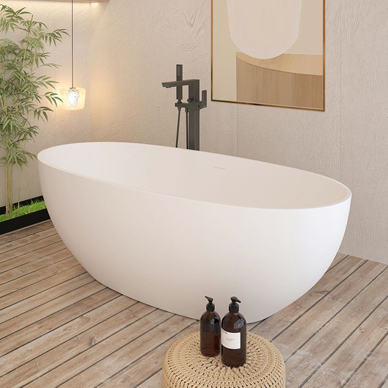 Stone Soaking Bathtub Antique Finish Oval Freestanding Bath Tub
