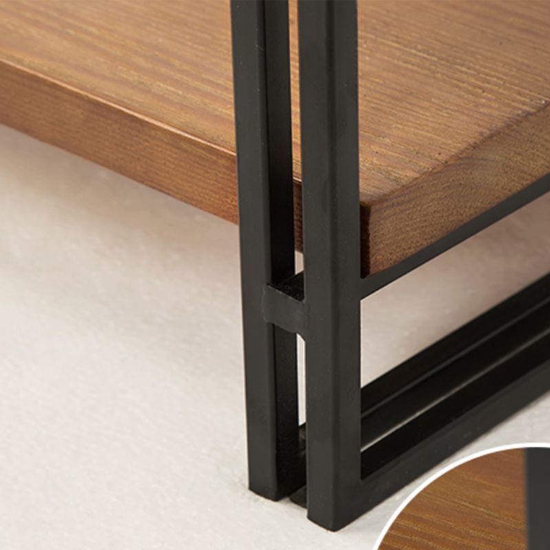 Wooden Open Back Bookshelf Etagere Industrial Bookcase with Shelves