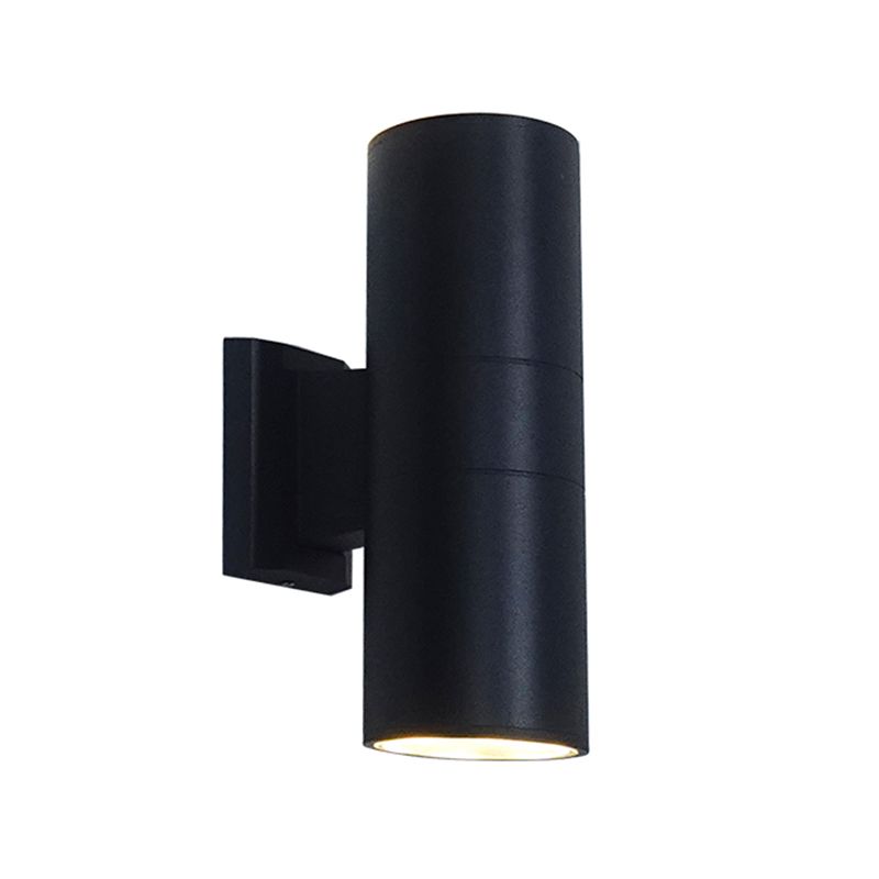 Contemporary Black Wall Light Cylinder 2 Lights Wall Washer with Aluminum for Outdoors