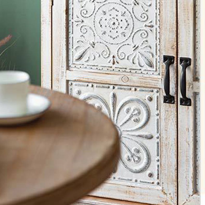 Industrial Accent Cabinet with Legs and Wooden Shelf Distressed Wood Cabinet