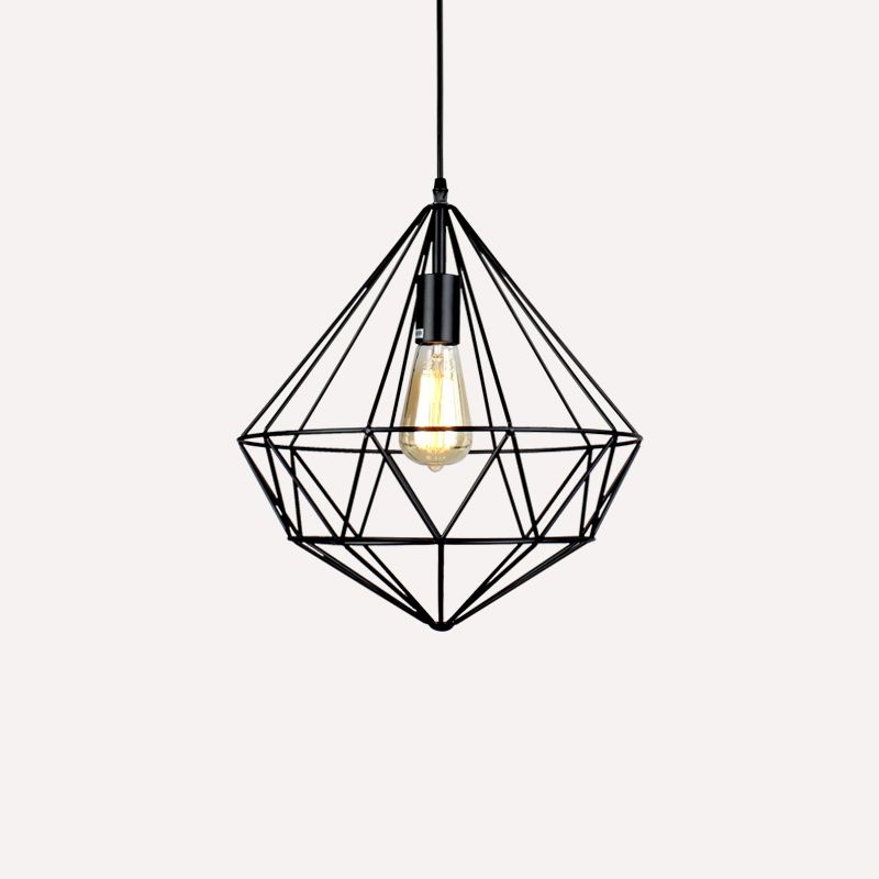 Lampada da pranzo a forma di ferro a forma di pietra gemma antica a 1 luce