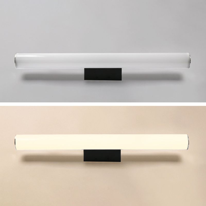 Metal Linear Vanity Lamp Modern 1-Light Vanity Wall Lights in White