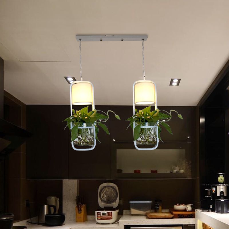 2/3 bulbi rettangolo cluster a sospensione luce industriale in metallo nero/nero in metallo giù per la sala da pranzo