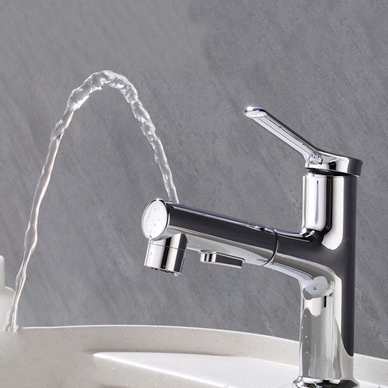 Circular Contemporary Bathroom Faucet Lever Handle Faucet with Single Hole