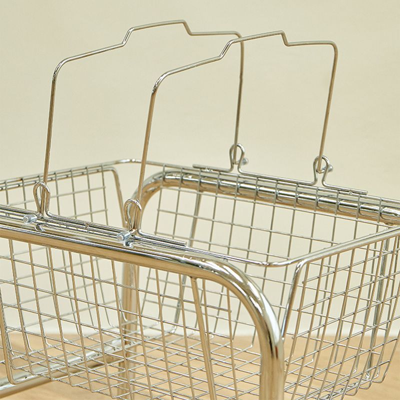 Moveable Side End Table in Metal  with Wheels 4 Legs Base Side Table