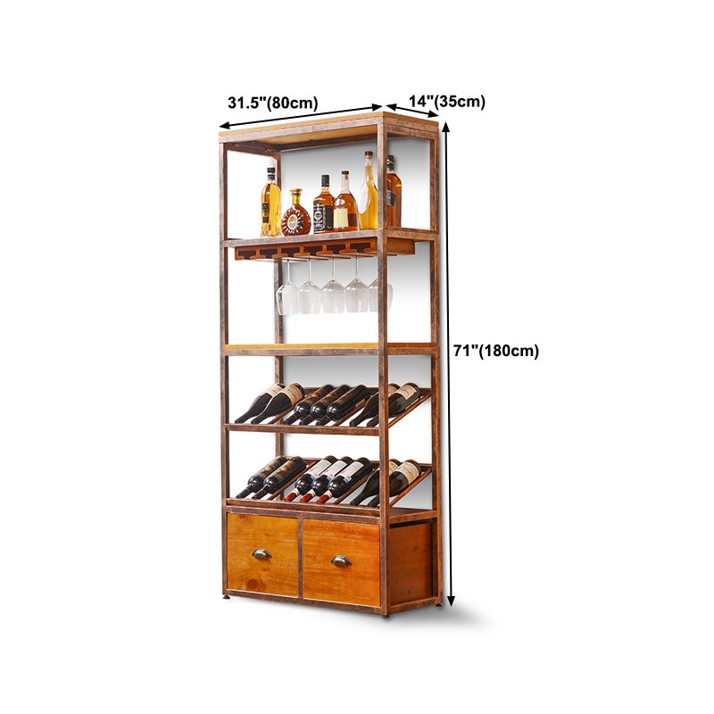 Industrial Wine Glass Stemware Rack Holder Floor Solid Wood Wine Rack Kit