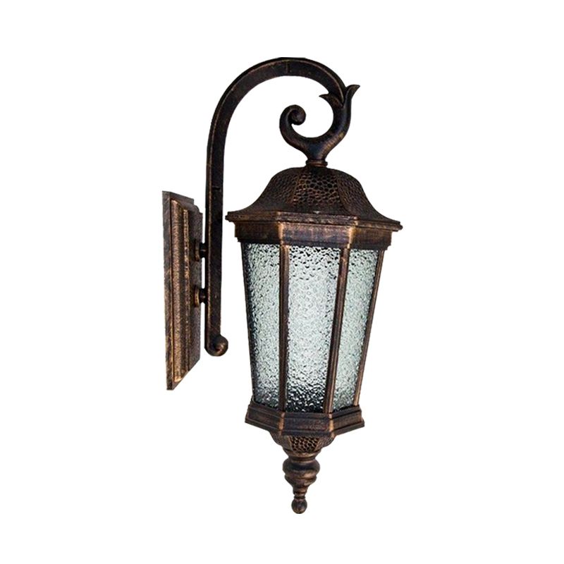 Rust Star Anise Wall Lodges Loges en verre d'eau 1 Light Light extérieur lampe murale avec conception de bande de tigre