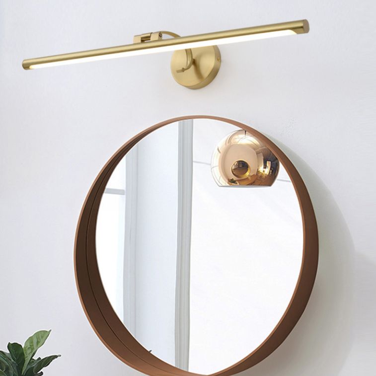 Modern Minimalist Style Linear Wall Mounted Vanity Lights Copper Wall Mounted Light Fixture in Gold Finish