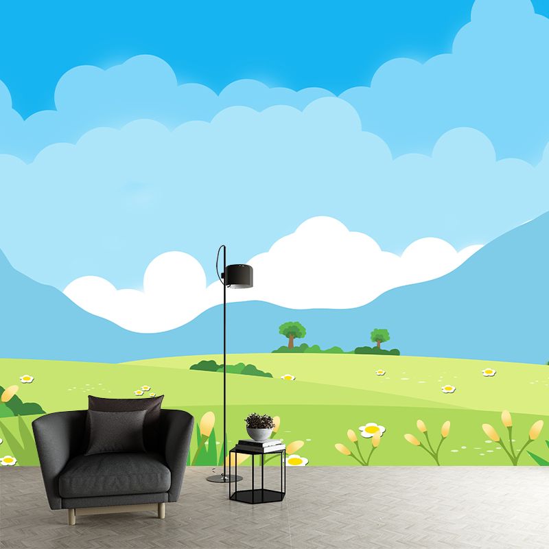 Scenery Illustration Wallpaper Mildew Resistant Sleeping Room Wall Mural