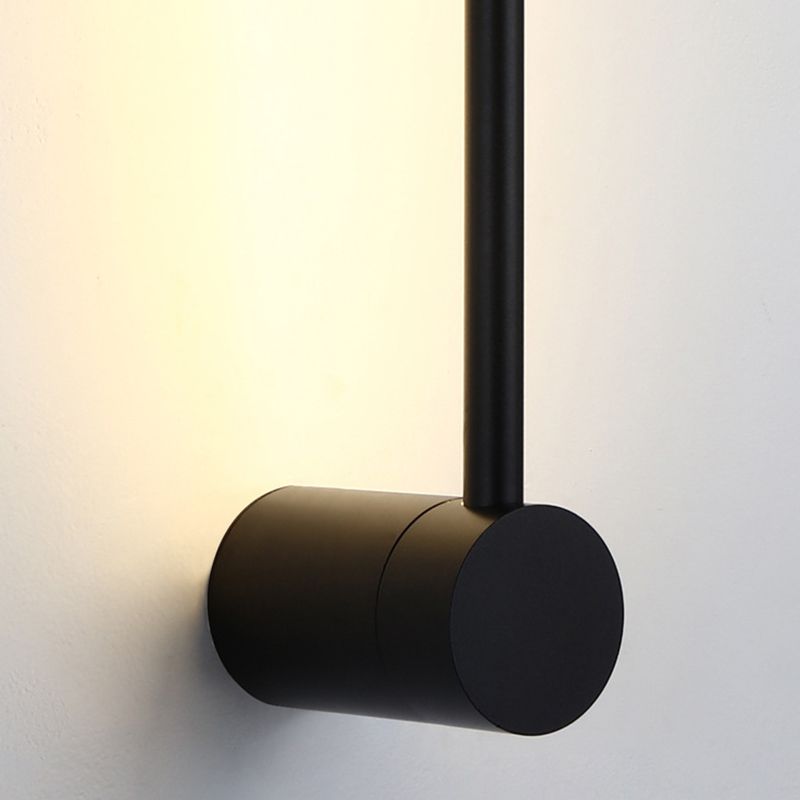 Modern Metal Wall Sconce Linear Shape Wall Lamp with Silicone Shade in Black
