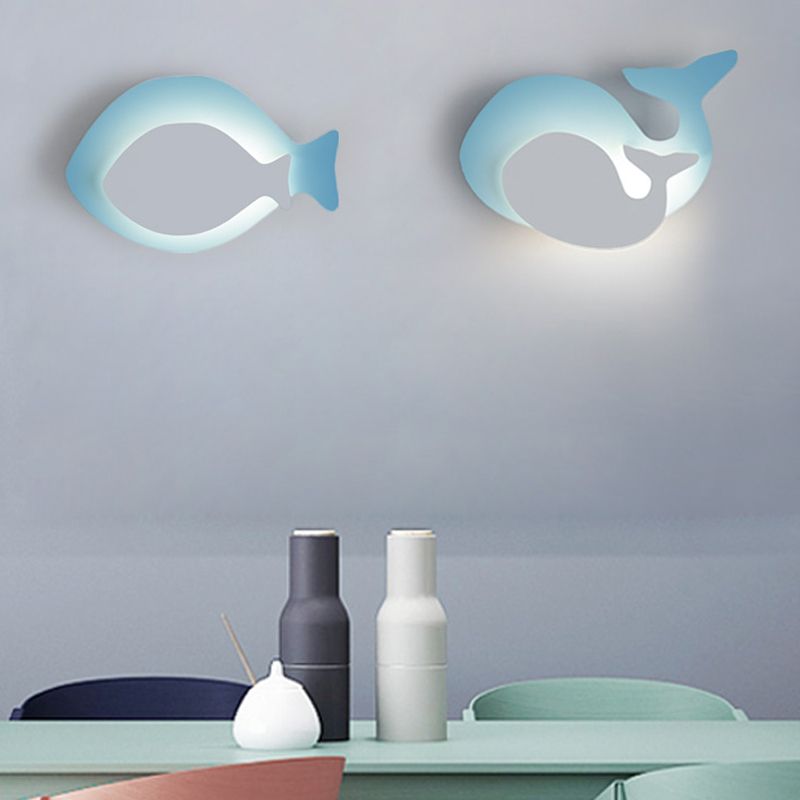 Forma unica a parete leggera in stile metallo 1 metallo a parete leggera in blu