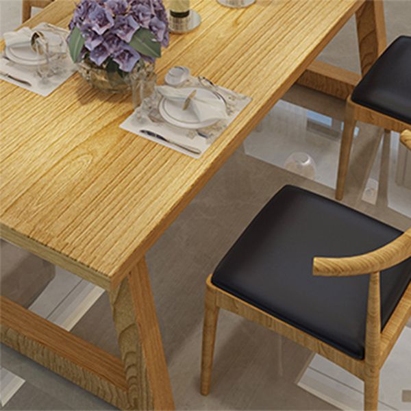Modern Style Dining Table Rectangle Solid Wood Dining Table with Sled Base