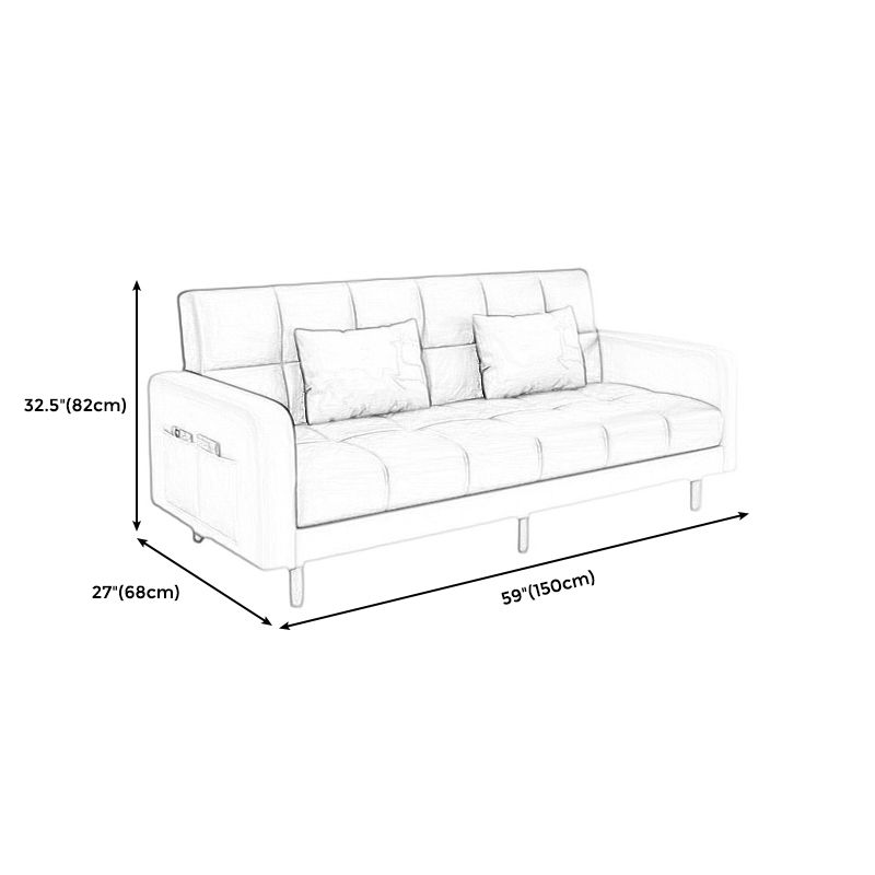 Convertible Biscuit Back Sofa Bed 32.28"High Square Arm Sofa for Apartment