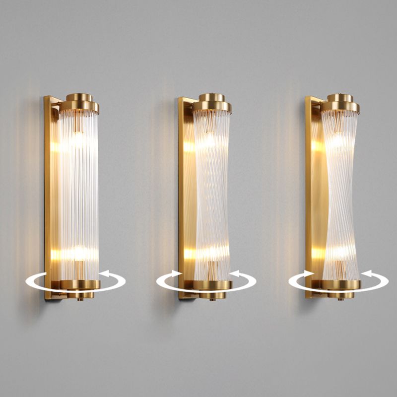 23.5" H Cylindrical Crystal Wall Mount Light Post-modern Style Home Decorative Lighting Fixture for Living Room Bedroom