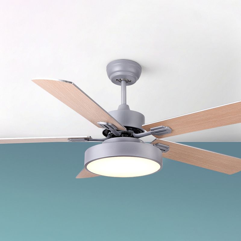 Unique Shape Ceiling Fan Light Kids Style Metal 1-Light Ceiling Fan Lamp for Living Room