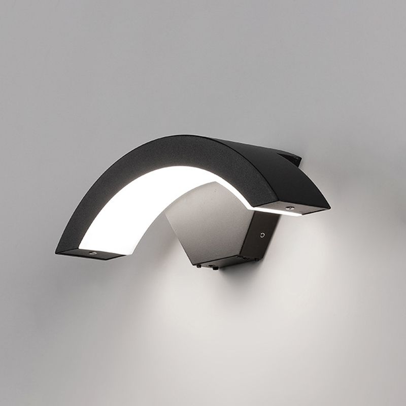 Modern Style Wall Sconce Metal 1 Light Sconces in Black for Outdoor