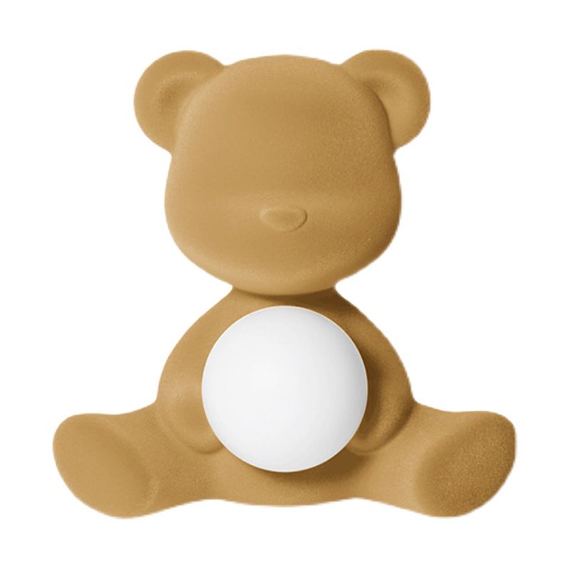 Lámpara de mesa de oso de macarrones 1 luces de escritorio con sombra de vidrio para dormitorio