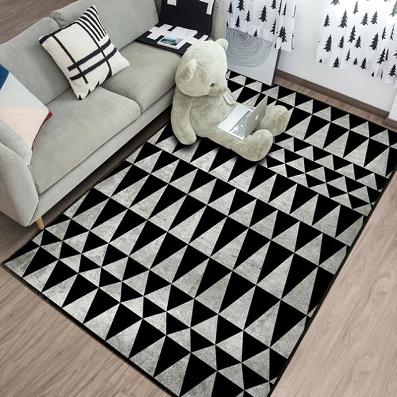 Minimalistic Geometric Rug Multi Colored Synthetics Carpet Stain Resistant Pet Friendly Anti-Slip Backing Rug for Living Room