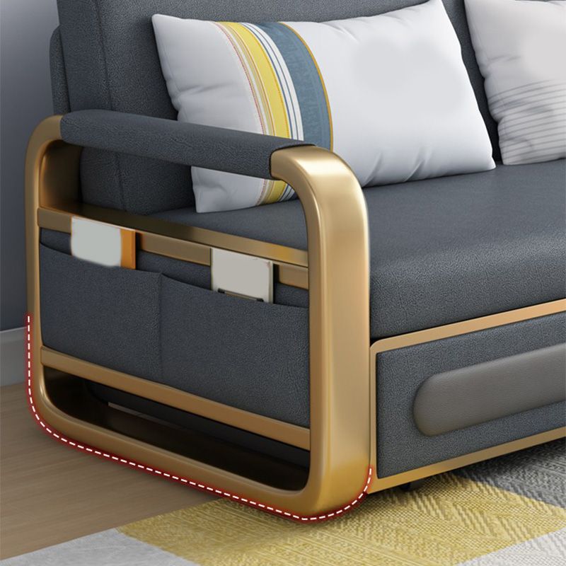 Divano convertibile di divano futon stretto retro in vetro divano in pelle