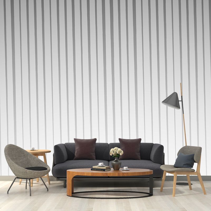 Diagonal Stripes Wallpaper Murals Black-White Minimal Wall Covering for Accent Wall