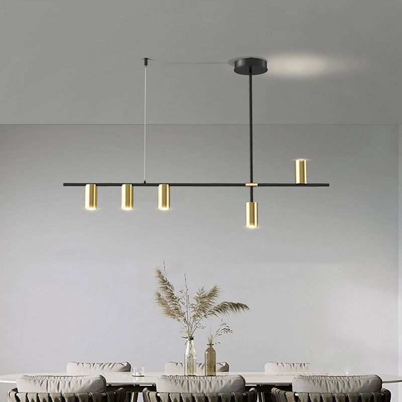 Modernist Cylinder Island Pendants Metal Pendant Lights for Dining Room