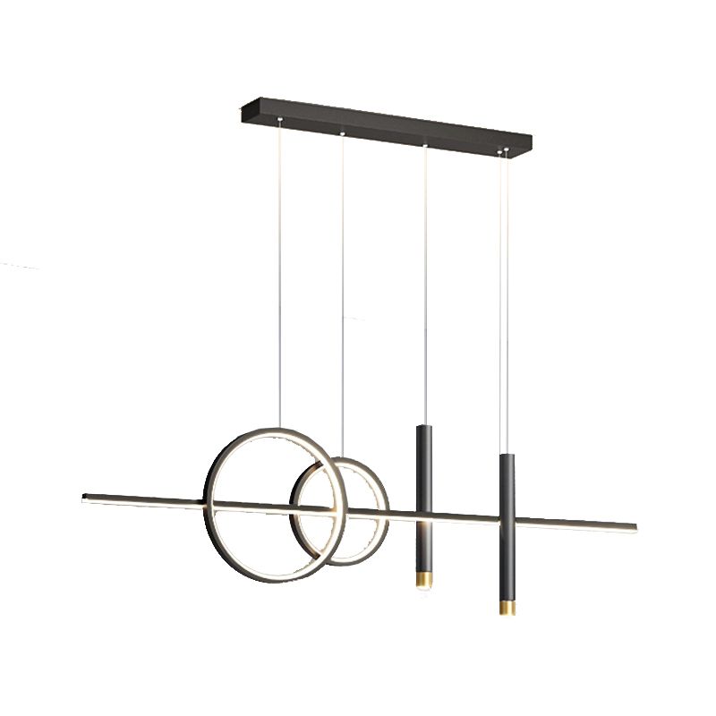 Unique Shape Hanging Lamp Metal Island Chandelier Lights for Dining Room