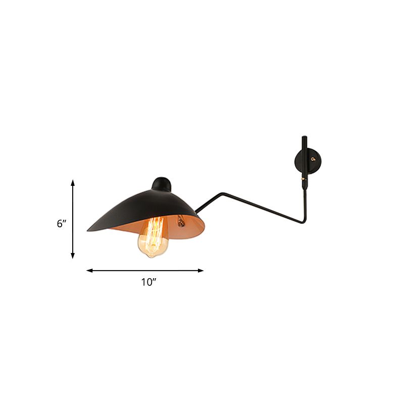 1 mit Glühbirnen gewölbte Wandmontage Light Retro Loft Black Metallic Verstellbarer Wandleuchte für den Untersuchungsraum