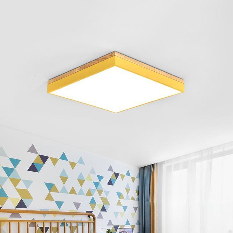 Quadratische Acryl-Unterputzleuchte, minimalistische LED-Deckenleuchte für Kinderzimmer